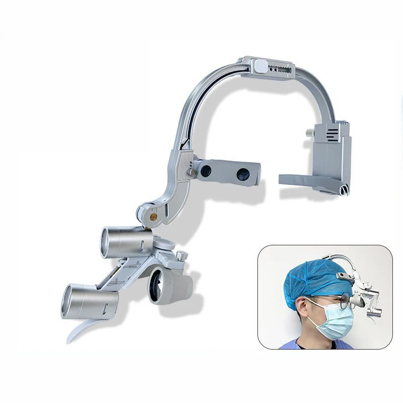 2.5/3.5X Dental LED Headlight with Binocular Loupes Surgical Magnification Lamp for Dentists Oral Medical Lab Surgery Light Set
