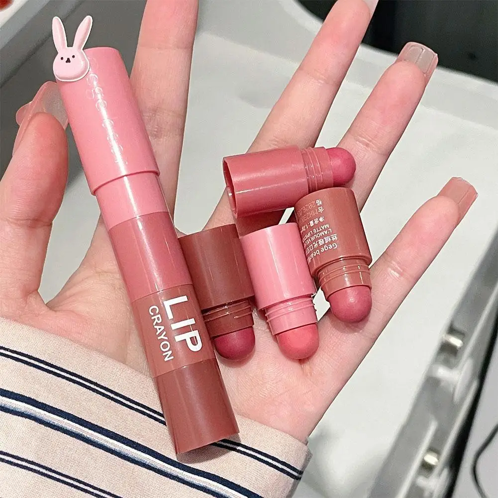 Mini Lipstick Matte 2 Colors Lipstick Combination 2 Sections ﻿ Pigment Non-stick Lip Lip Velvet Grapefruit Red Gloss Kit Cu T4T0