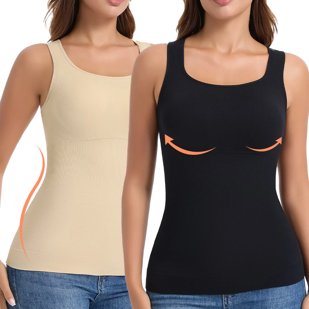 Nahtloses Shapewear-Tanktop für Damen, Bauchkontrolle, Körperformer, Kompressions-Cami, Schlankheits-Shapewear für den Alltag