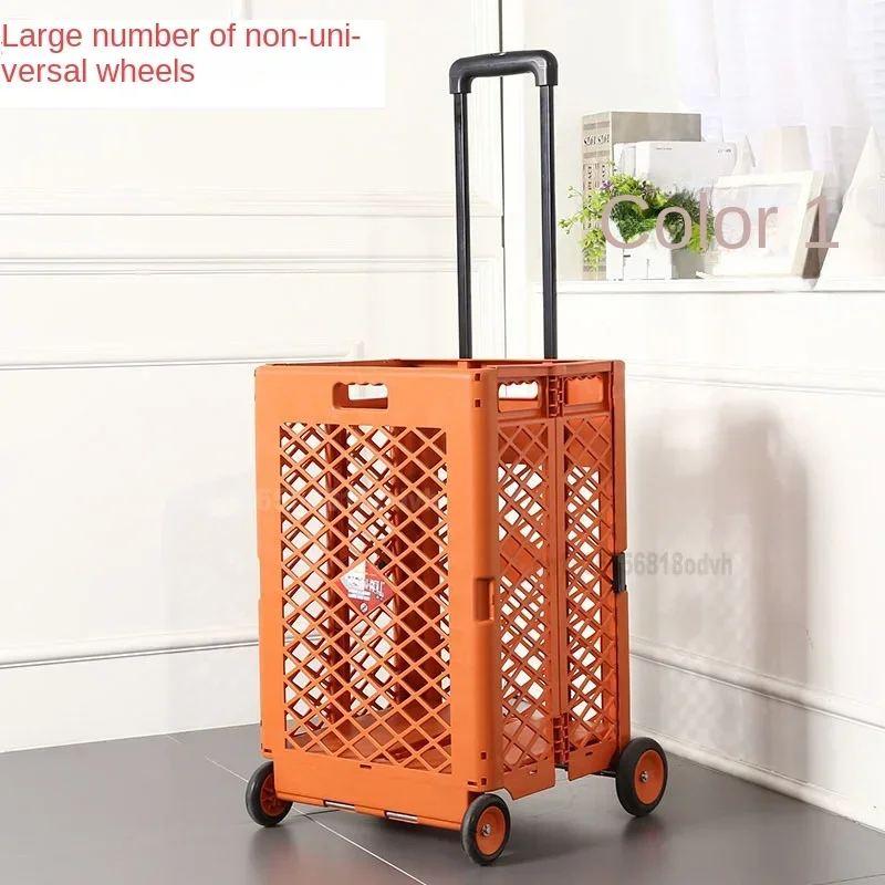 Folding Shopping Cart, Household Climbing Stairs Trolley, Supermarket Aluminum Alloy Cart, Thick Climbing Carrier