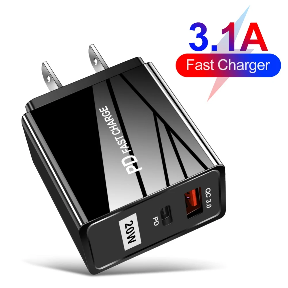 USB C Wall Charger 20W Charging Adapter Portable Travel Charger Block for IPhone13/iPad/Samsung Galaxy USB C Power Adapter