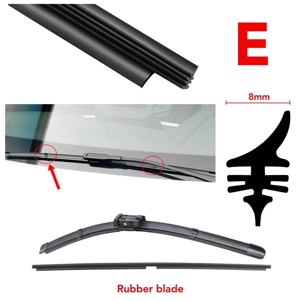 Auto Parts Car Wiper blade Windscreen washer wiper brushes Strip Insert rubber bands wipers for Car Blades Car Accessories