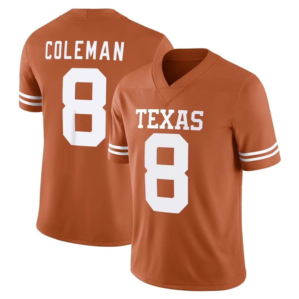 Texas Longhorns Unisex Rugby-Trikot, 3D-Druck Mesh Atmungsaktives American-Football-Trikot, Herren Oversize Schnelltrocknendes Shirt – Detail 3