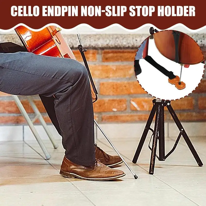 Cello Endpin Stopper Wooden Cello Non-slip Stopper Endpin Rest Holder Wear-Resistant Cello Anti-Slip Mat Cello Accessories For