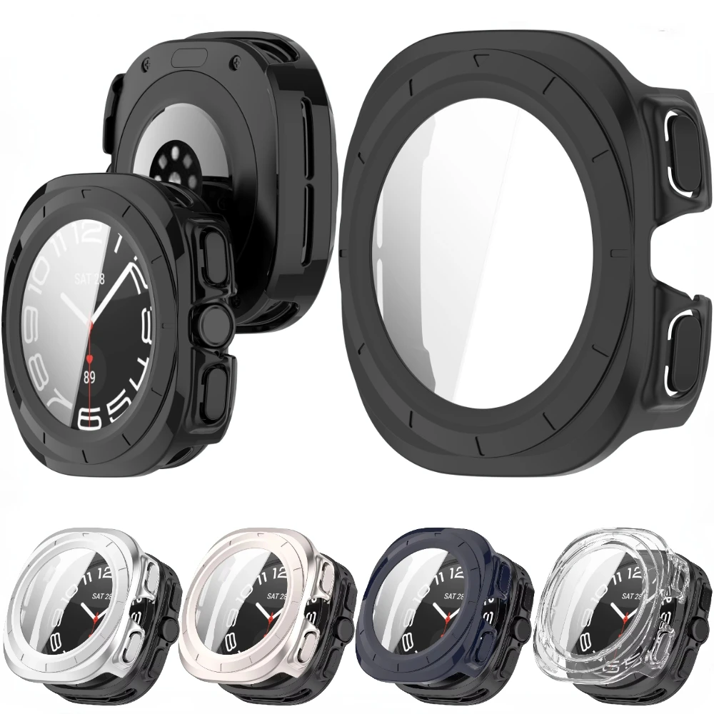 

Protective Case for Samsung Galaxy Watch Ultra Tempered Glass All-Around Protective Bumper Shell for Galaxy Watch 7 Ultra 47mm