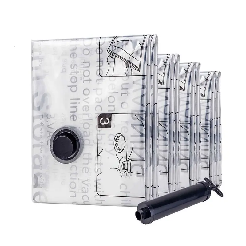A08R-Reusable Compression Storage Bags 9Pcs Vacuum Space-Saving Saver Sealing Bag Travel Suitcase Essentials