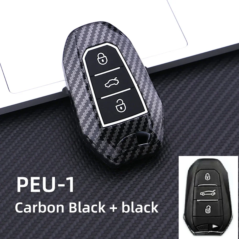 ABS Carbon Fiber Car Key Cover Case Protect For Peugeot X2008 3008 4008 5008 301 308S 408 For Citroen C4 Cactus C5 C3 C4L 