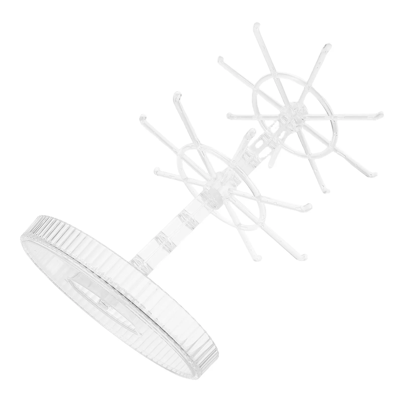 2 Tier Rotating Jewelry Stand Necklace Bracelet Holder Spinning Display Organizer Stable Base Earrings Keychain Dressing Table