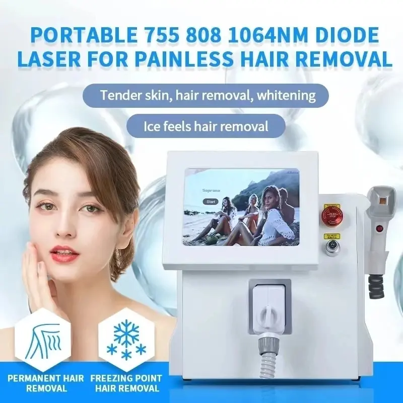 

3000w Ice Platinum Alexandrite Laser 808nm Diode Laser 755 808 1064 Cire Epilation Definitive Portable Laser Hair Removal