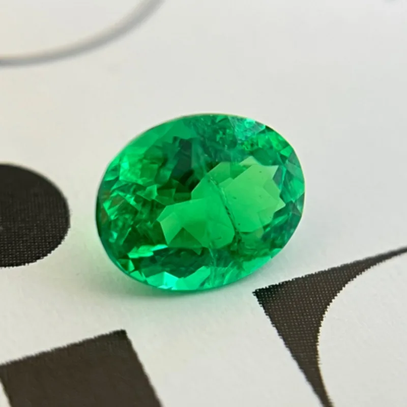 Lab Grown Columbian Emerald Oval Shape Green Gemstone For Diy Jewelry Pendant Bracelet Making Material Selectable Certificate