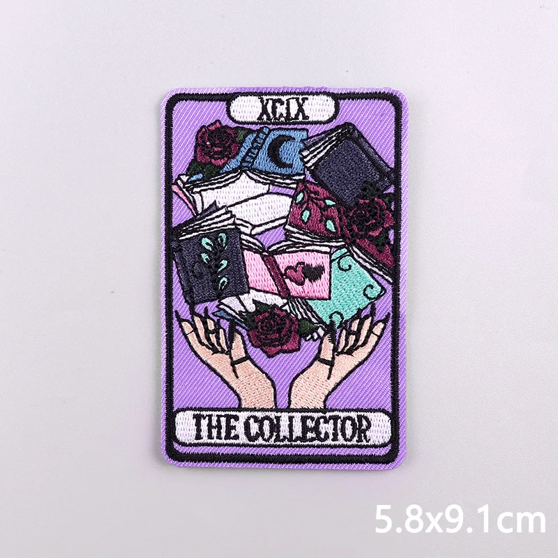 Patchs brodés de cartes de tarot sur les vêtements, patch thermocollant, autocollants de vêtements, applique de couture, patch thermocollant, style Pnk