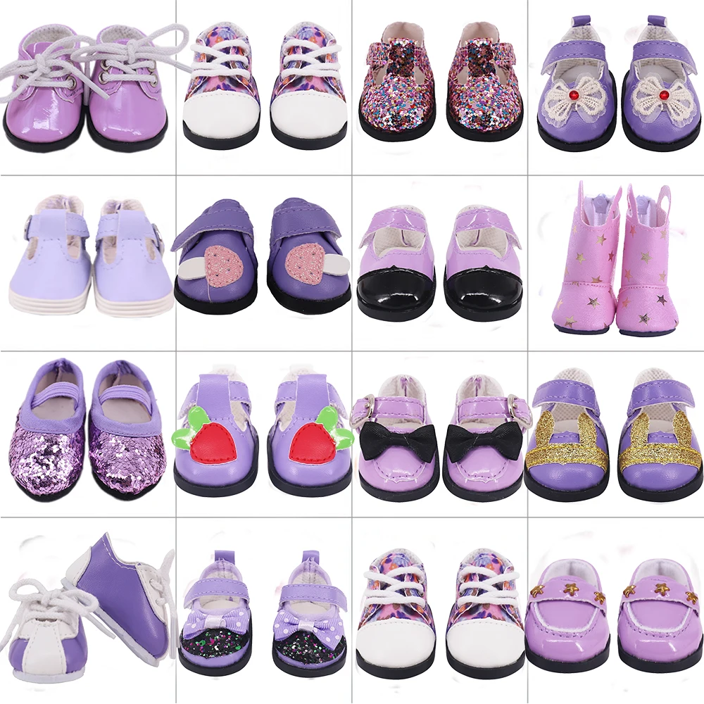 5Cm Purple Doll Shoes Blythe Wellie Wisher Shoes For 14.5 Inch Doll&EXO &Paola Reina&1/6 BJD Doll Accessories,Girl DIY Toys