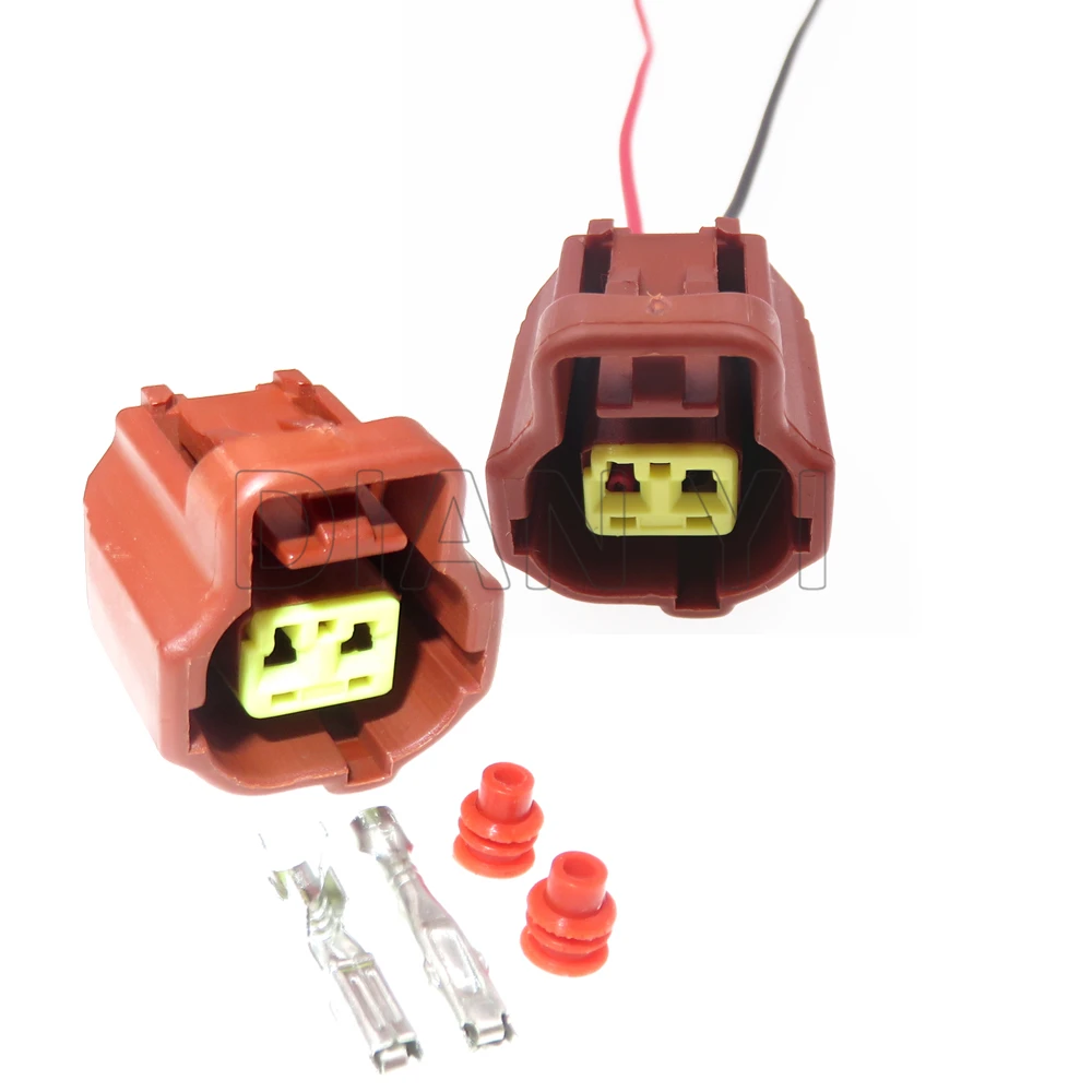 

1 Set 2 Way Auto Plastic Housing Waterproof Connectors With Cables AC Assembly Car Water Temperature Sensor Cable Sockets