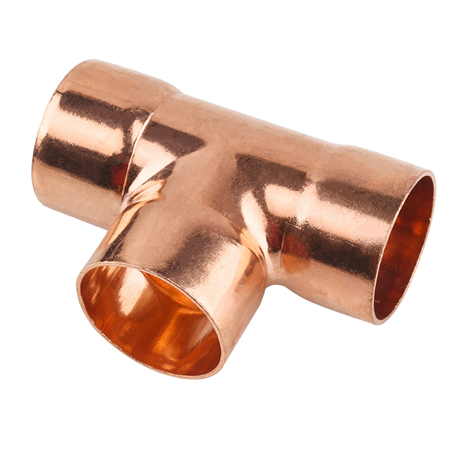 Copper Tee Fusion Pressure Fittings 10 Pcs Set for Use with Various Copper Tubing Types in Plumbing Applications