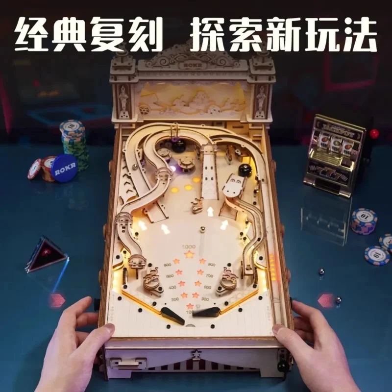 

(Sea shipping) 3D pinball manual assembly model mechanical 3D three-dimensional puzzle music tenth-level difficult toy