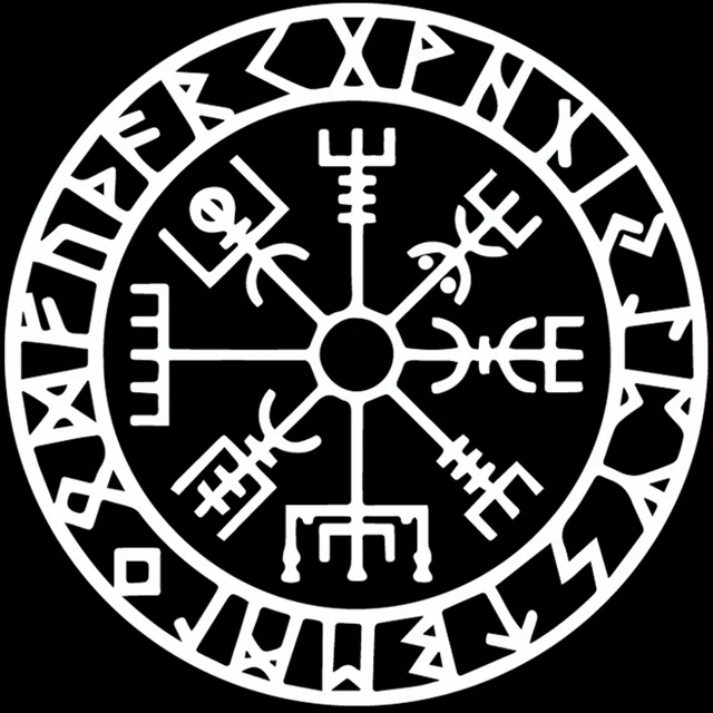 Viking Protection Runes Compass Vinyl Sticker Decal Car Notebook Decoration Accessories Sticker Waterproof Removable