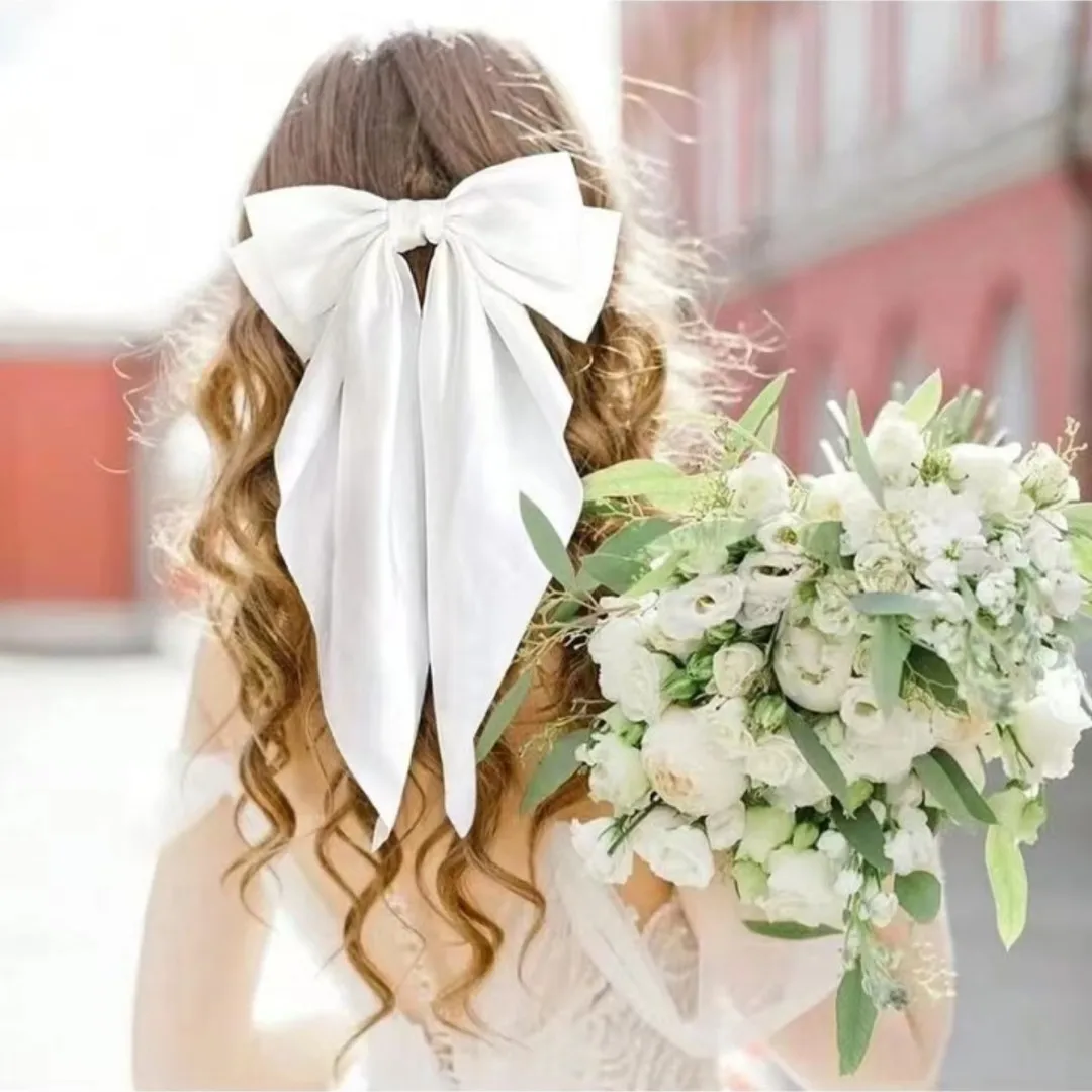 

Fashion Satin Bow Hair Clip for Women Minimalist Spring Hairpin Elegant Hair Accessories korean accessories hair clips for girls