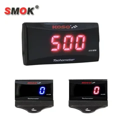 Koso Mini RPM miernik cyfrowy kwadratowy wyświetlacz LCD silnik Tach godzina obrotomierz Gauge dla motocykli wyścigowych BMW YAMAHA KAWASAKI