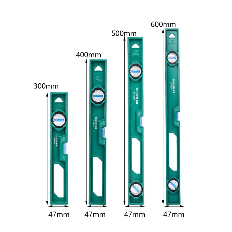 Professional Cast Aluminum Level Magnetic Level Bubble Level Horizontal Vertical Measuring Tool 300/400/500/600mm 87HA