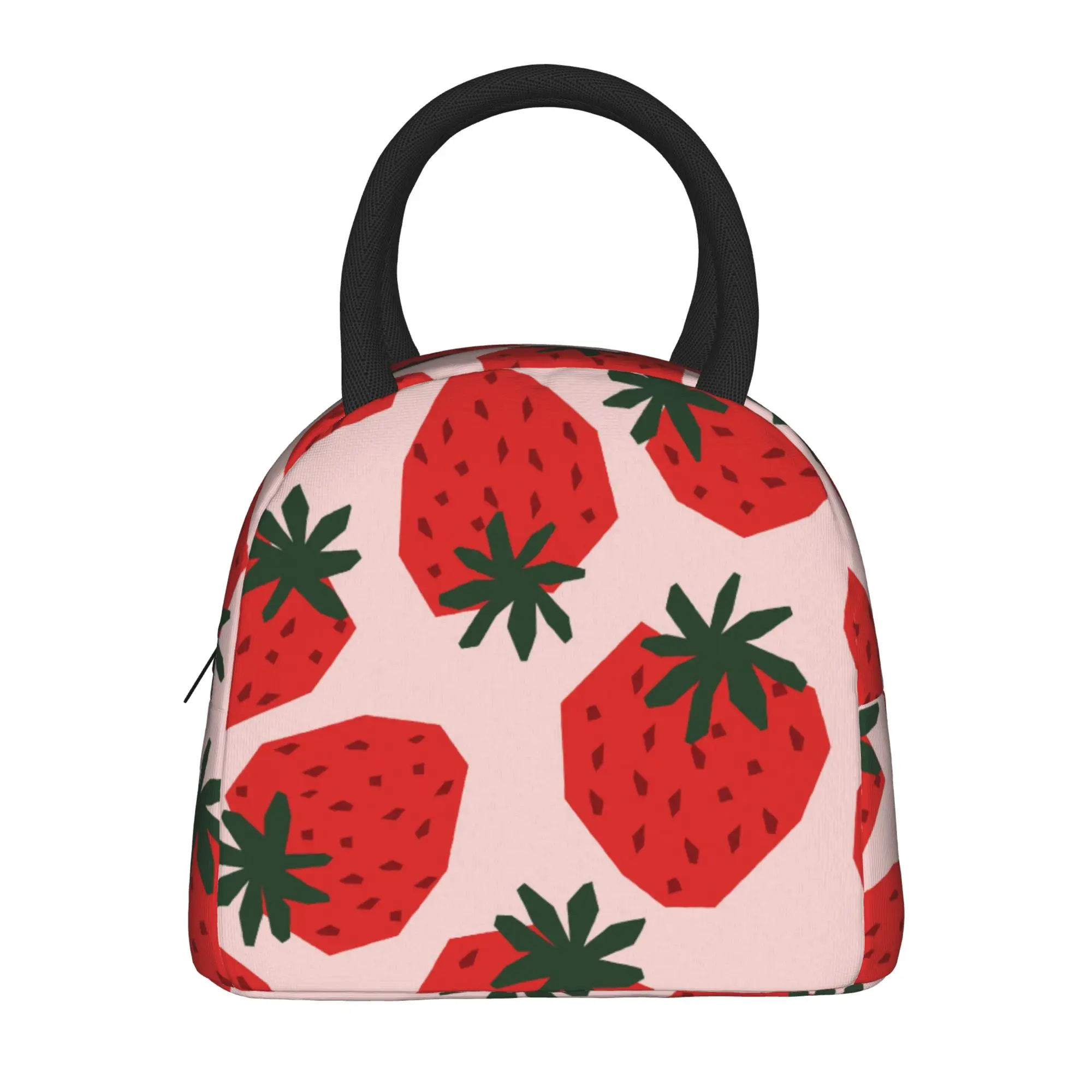 Strawberry  Insulated Lunch Bag Cooler Bag Reusable Fruit Leakproof Tote Lunch Box Food Storage Bags Work  Outdoor