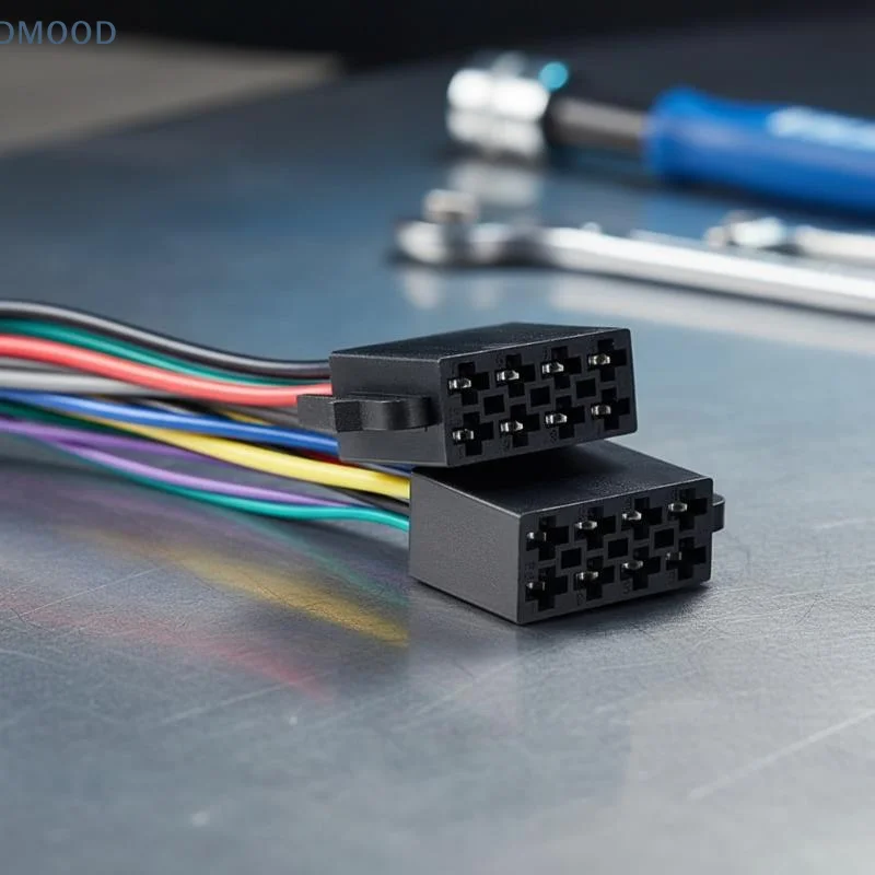 【CR】Car Radio Wiring Harness Replacement Cable Standard Color-Coded Labels for DIY Vehicle Audio Head Unit Replacement