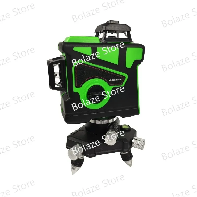 12 Line Laser Level, Green Light 3D Infrared Automatic Line Projector, Ground Level Instrument, Strong Light Level Instrument