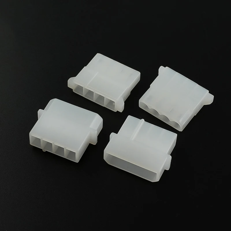 500pcs Big 4P Power Socket Connector Straight Needle Socket Male and Female Pair Plug Plastic Shell