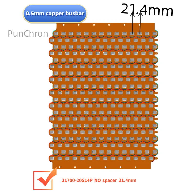 20S14P High-Speed Electric Scooter Copper Busbar Battery Copper Sheet Welding Strip for Sale 0.5mm Honeycomb Sorting 21.4mm1SET