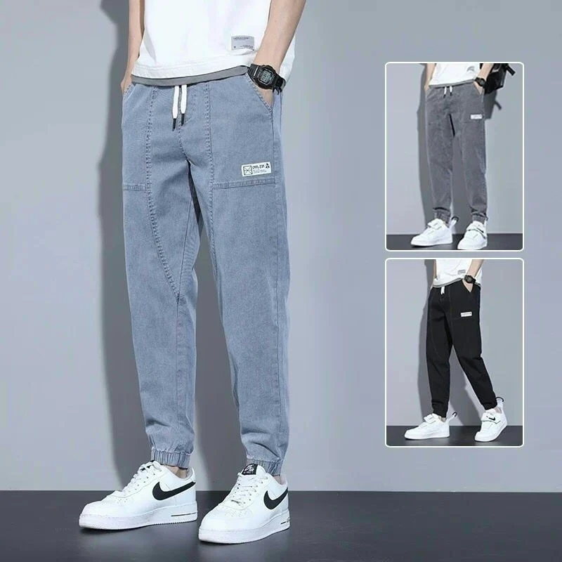 

Electronic Non-Metallic Men's Jeans for Autumn Wear Resistant to Wear And Tear Faionable Urban Sle Harlan Pants