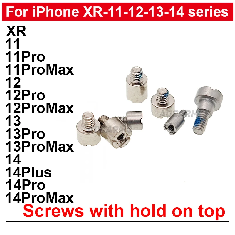 For iPhone XR 11 12 13 14 Pro Max 11Pro 12Pro 13Pro 14Plus Screw With Hold On Top Replacement Parts