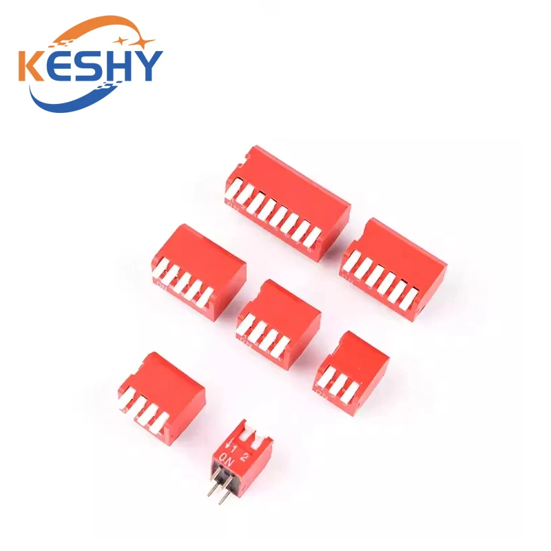 5PCS Slide Type Switch Module 2 3 4 5 6 7 8 9 PIN 2.54mm DIP Red Pitch Toggle Switch Red Snap Switch Dial Switch Side DIP Switch