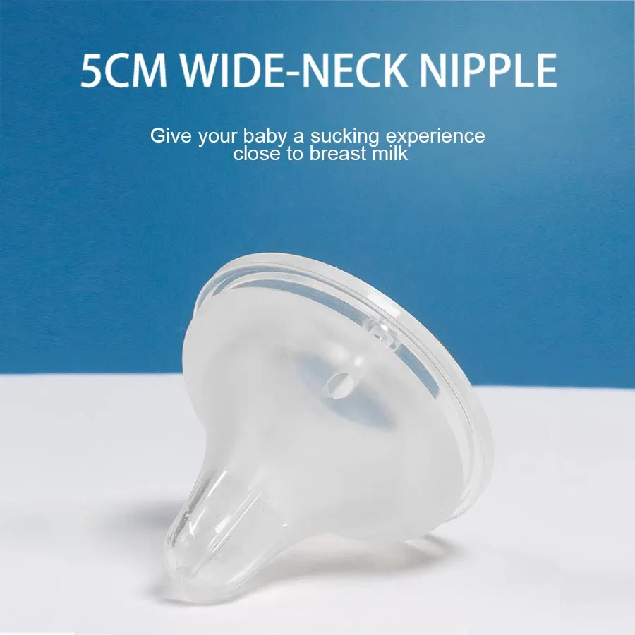 

1pc Baby Bottle Nipples 5cm Wide Mouth Thickening Three Dimensional Simulation Of Breast Milk 5cm Silicone Nipple Baby Items