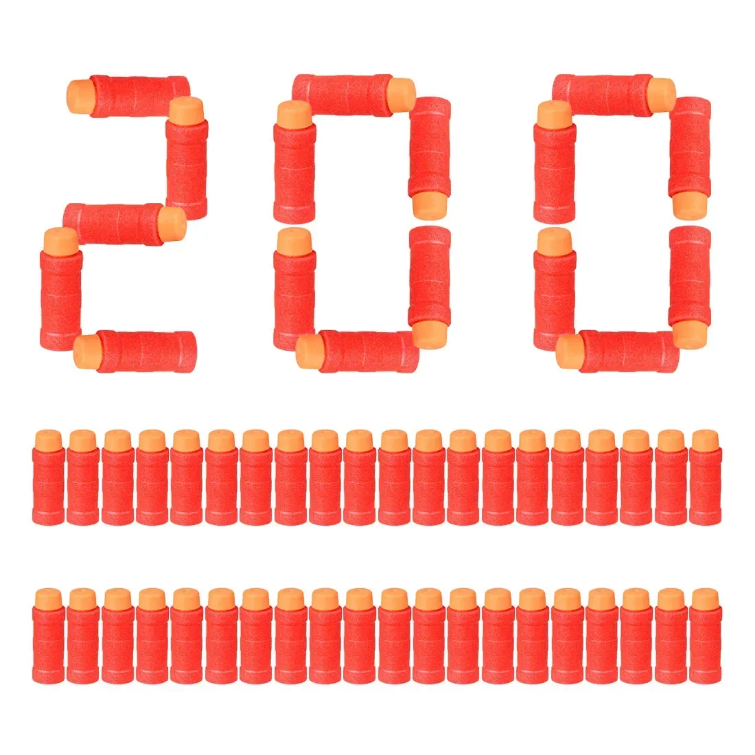 200PCS Worker 3-Ring Bamboo-Shaped Darts For Emitter Soft Bullet Toy Gun Accessories Foam Darts Bullets Kids Outdoor Toys