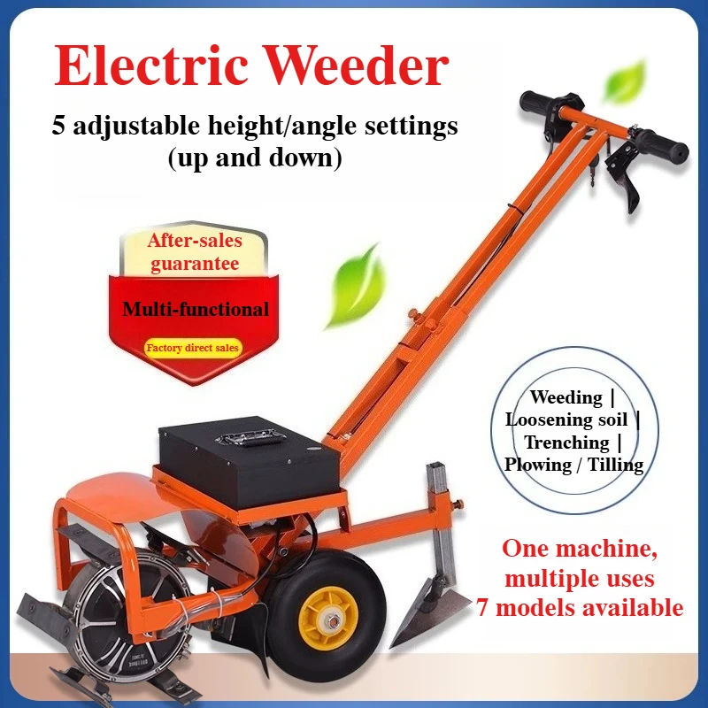 Désherbeur électrique de jardin sans fil, outil multifonction alimenté par batterie pour usage domestique, culture du sol, labourage et élimination des mauvaises herbes