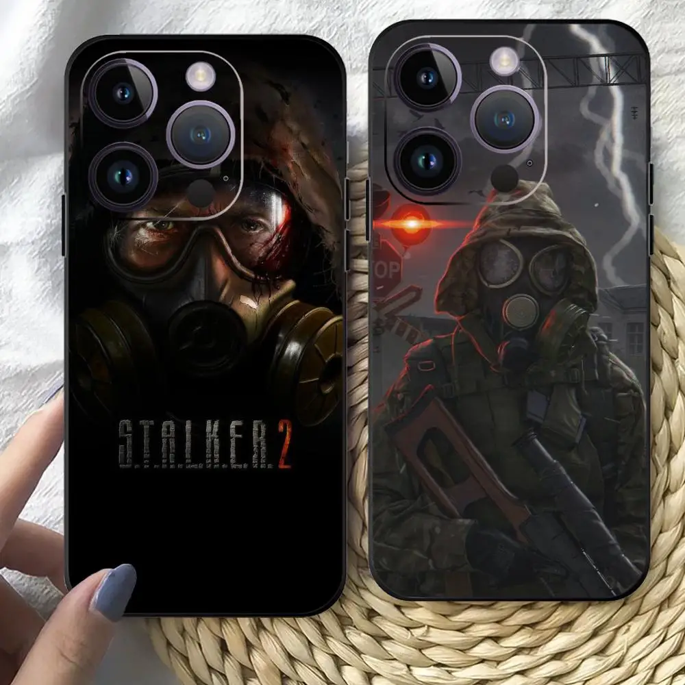 Stalker 2 Phone Case For iPhone 16 Pro Max 15 14 13 12 X XR XS XSMAX 8 7 Plus Mini Soft Black Cover