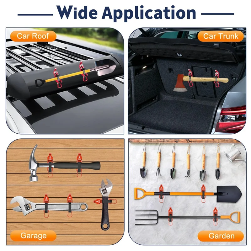 A03Q-1 Stuks Quick Release Schop Bijlbeugel, Gereedschapsbevestiging Wandmontageklem, Oranje - Voor Auto RV Boot