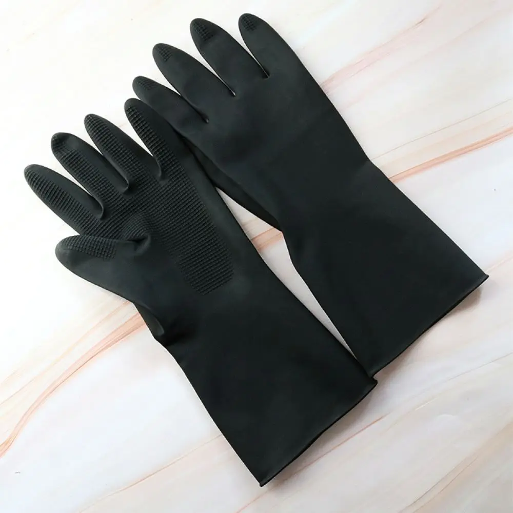 Thickened Black Latex Gloves For Hairdressing Anti Slip Waterproof Salon Supplies Barber Dyeing Chemical Resistant Tools