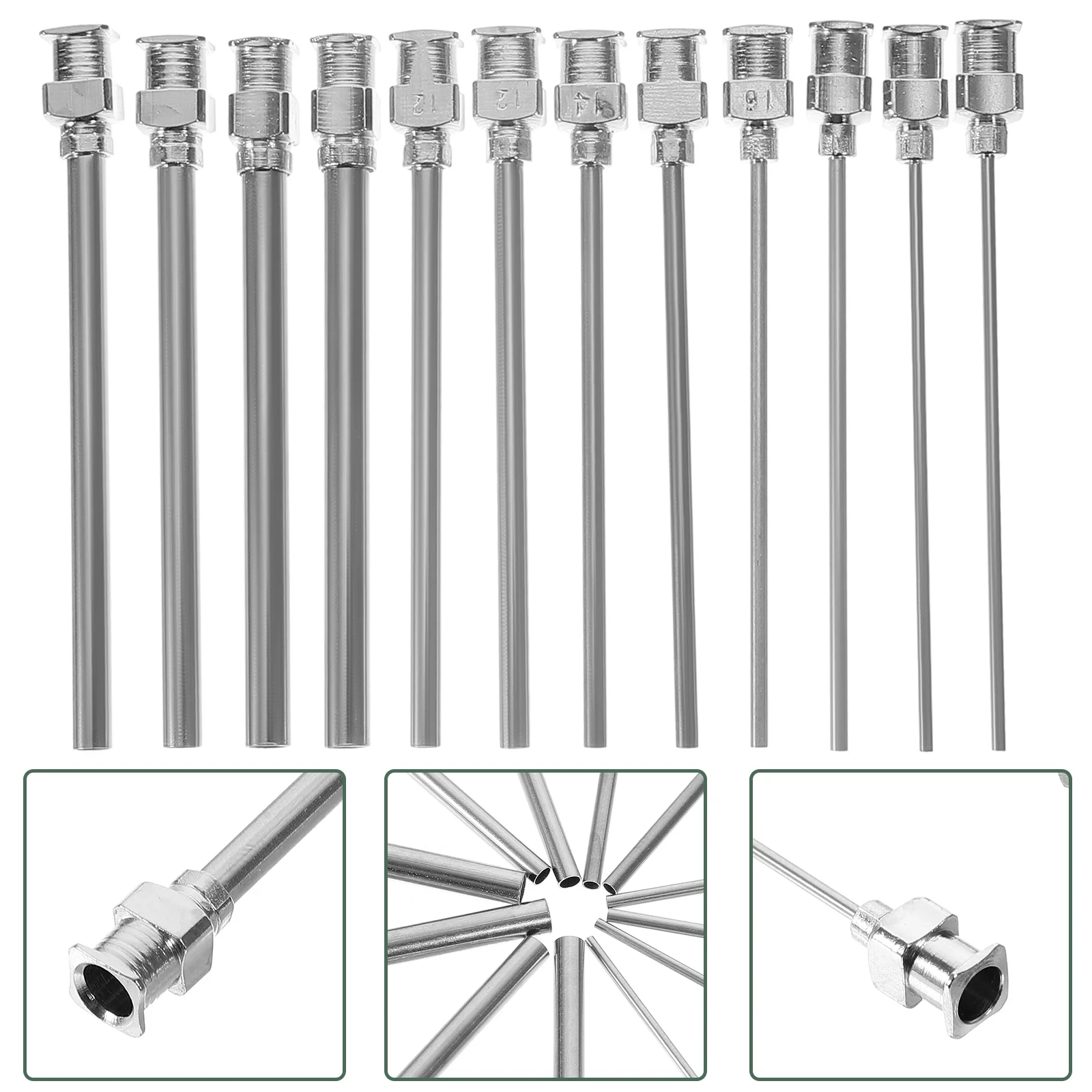 

12 Pcs Dispensing Precision Head Stainless Steel Tip Luer Lock Needle Kit Glue Syringe