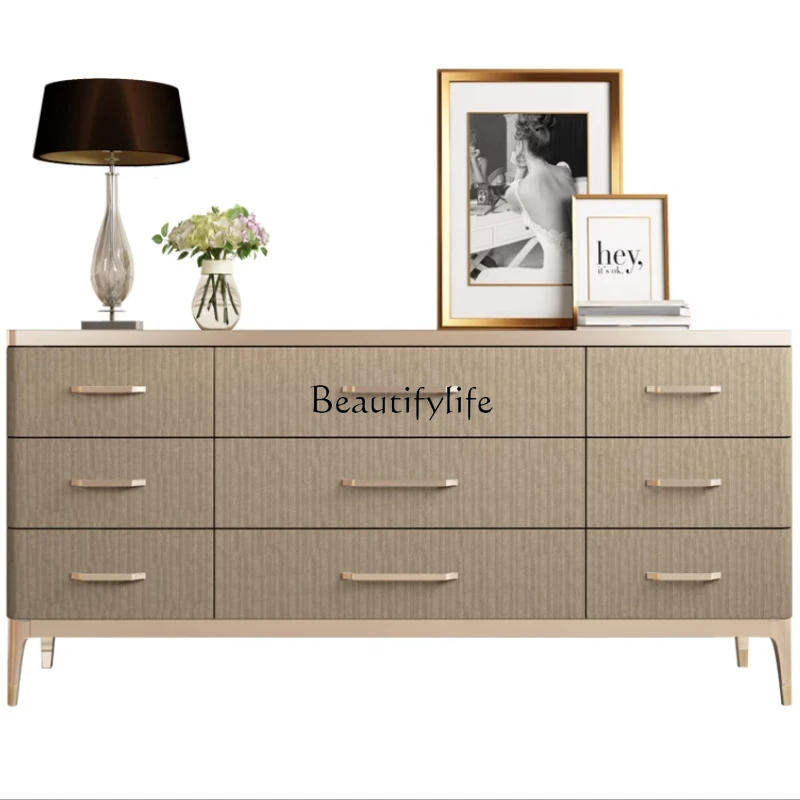 

American light luxury solid wood living room entrance cabinet modern simple bedroom storage cabinet