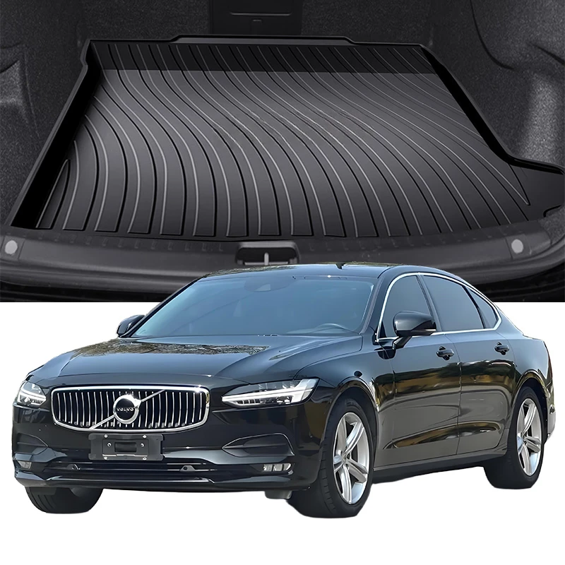 Upgrade TPE Car Rear Trunk Mats Storage Pads Cargo Tray Dustproof Waterproof Protecion Cushion For Volvo S90 2017-2024