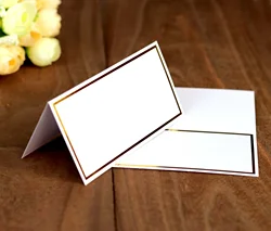 30/50/100pcs Gold Name Place Card Wedding Seating Number Table Card Birthday Party Sign In Classmate Dinner Greeting Seat Card