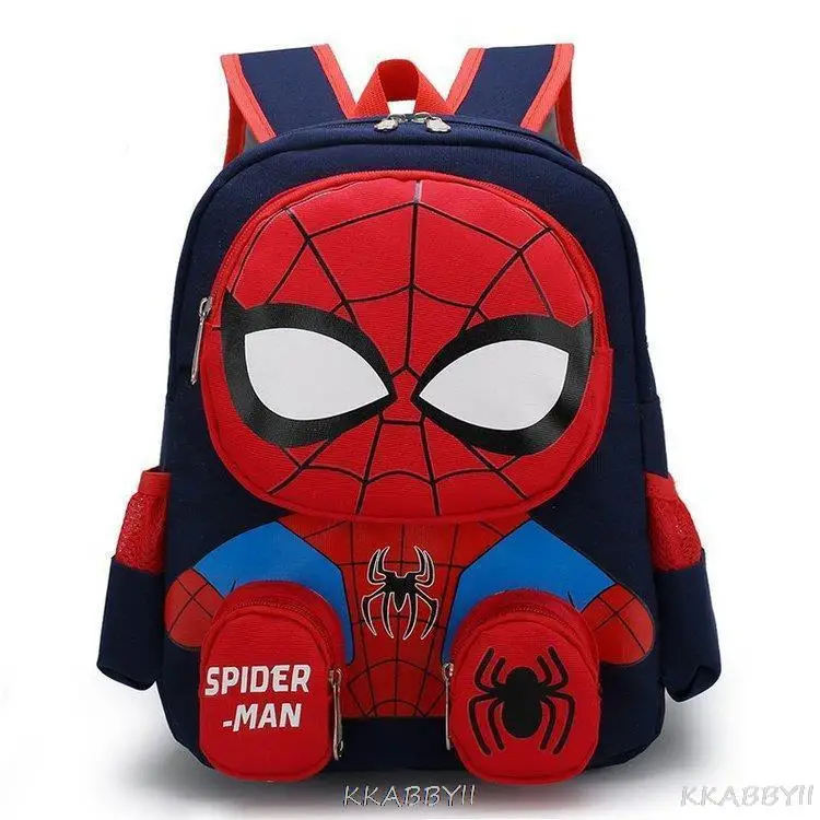 Mochila Anime do Homem Aranha Cartoon para Crianças, Bolsa de Jardim de Infância, Mochila Estudantil para Meninas e Meninos, 3-6 Anos