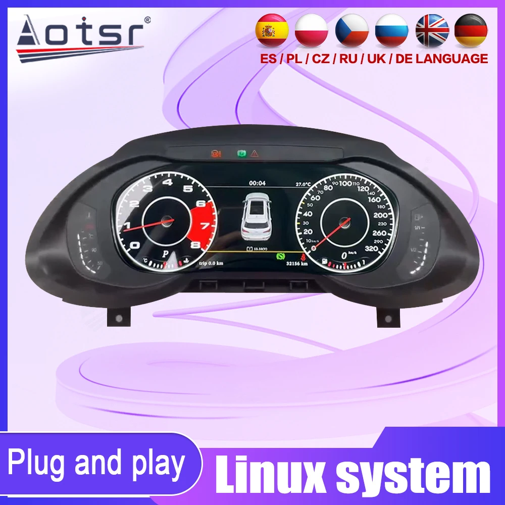 Digital Cluster For Audi Q5 2010-2018 A4L 2010-2017 LCD Instrument Panel Carplay Dashboard HD Visual Plug Play Scratch Strong