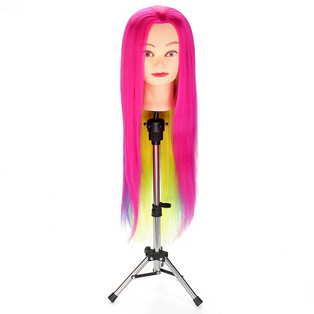 Adjustable Silver Aluminum Mannequin Head Tripod Stand Hairstyles Hairdressing Training Wig Head Clamp Holder For Practice Model