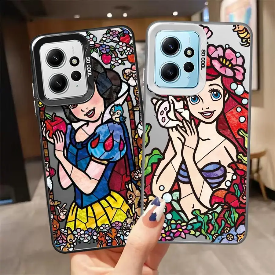 Shockproof Case for Xiaomi Redmi Note 11 10 13 Pro Plus 12 12S A1 12C Poco X3 NFC Phone Cover Disney Ariel Snow White Princess