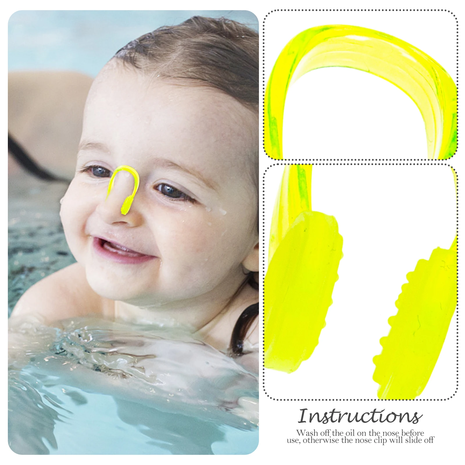 

4pcs Silicone Nose Clips Soft Comfortable Anti Choke Swimming Plugs Diving Accessories Wear Resistant Yellow Black Rose