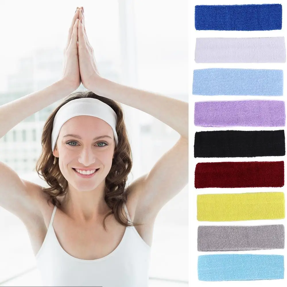 

Soft Men Women Sport Gym Accessory Cotton Strong Elastic Headband Sweatband Yoga Hairband Stretch Head Bands