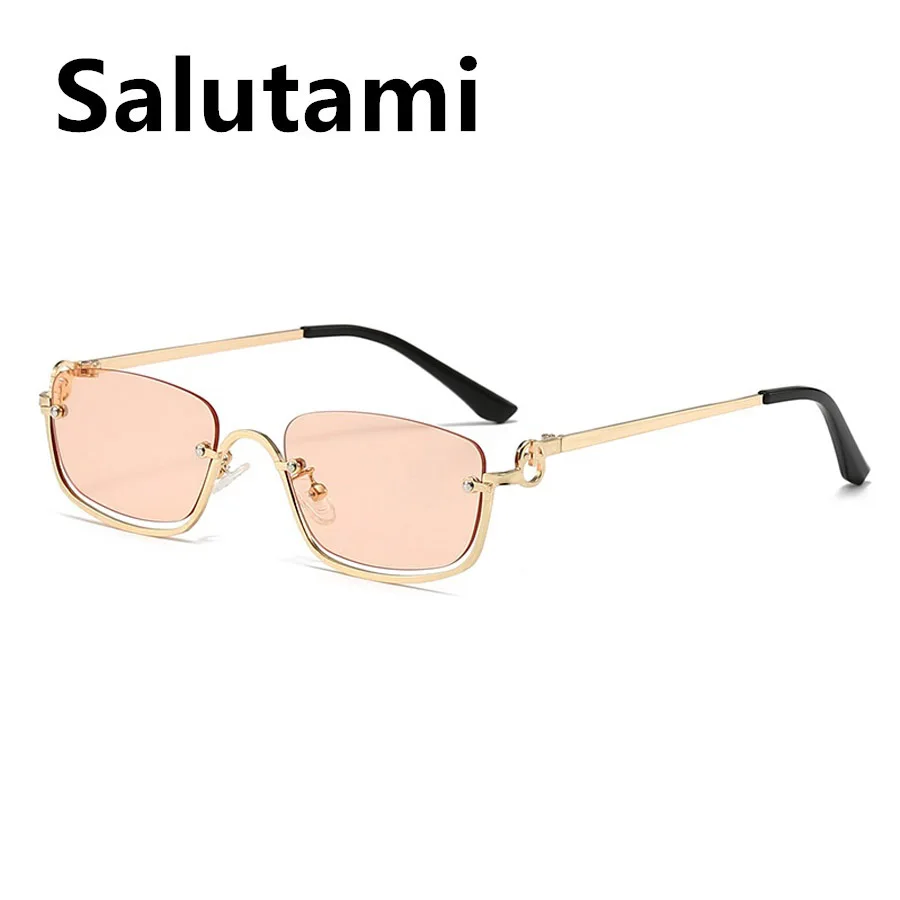 Gafas de sol cuadradas pequeñas vintage para mujer, anteojos de sol femeninos con montura hal, y2k, hhip hop, elegantes, a la moda, uv400