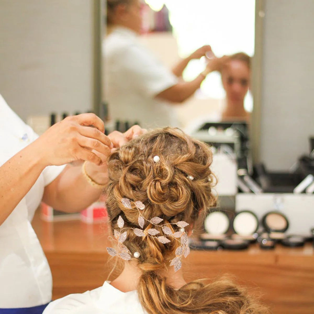 2 قطعة طوق الشعر أوراق ذهبية أنيقة عقال العروس حك الزفاف غطاء الرأس الفاخرة حفلة موسيقية النساء أغطية الرأس إكسسوارات الشعر