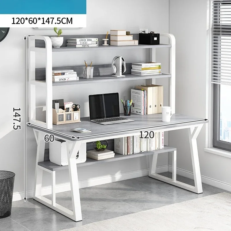 مكتب كمبيوتر، مكتب صغير، طاولة دراسة منزلية، غرفة نوم، مكتب كتابة للطلاب، رف كتب مرفق قابل للطي، مدمج لتوفير المساحة #6